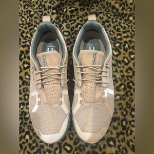 Waterproof On Running Blush and Gray Sneakers